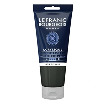 Abbildung von Lefranc Bourgeois 300387 Fine Acrylfarbe Marsschwarz, 80ml Tube, cremige auf Wasserbasis, schnell trocknend, lichtecht, wasserfest