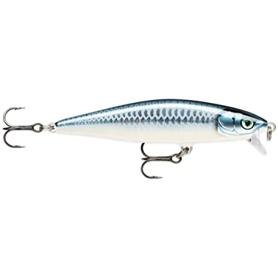 Abbildung von Rapala Fischerköder Flat Rap Angelmaterial mit Balsa Bauweise Köder zum Angeln von Süßwasserfischen Schwimmtiefe 1,8 m Größe 8 cm / 7 g Hergestellt in Estland Baby Aspius