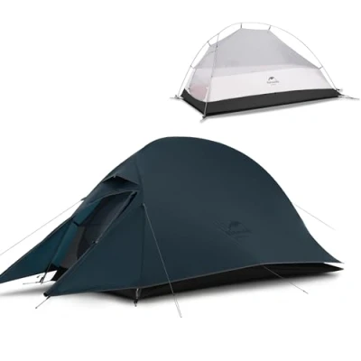 Abbildung von Naturehike Cloud up 1 Zelt Ultraleichte Person Einzelzelt Mann für 4 Jahreszeiten Camping (20D Marineblau Upgrade)
