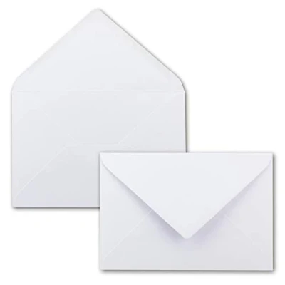 Abbildung von 100x Umschläge DIN B6 weiß Spitze Klappe 180 x 125 mm 120 g/m² Nassklebung ohne Fenster