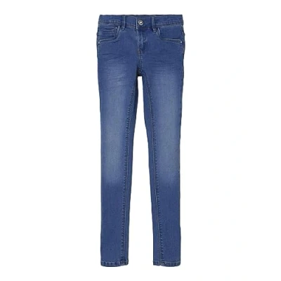 Abbildung von NAME IT Mädchen Nkfpolly Dnmatasis Pant Noos Hose, Medium Blue Denim, 152 EU