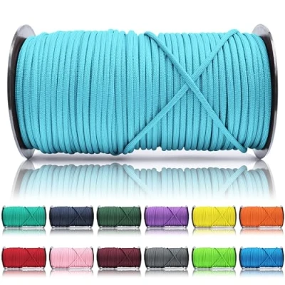 Abbildung von Ganzoo Paracord 550 Seil Himmel Blau 4mm Schnur Typ 3, Nylon &amp; Polyester, ideal für Basteln von Hundeleine Halsband Armband/Camping Survival und Outdoor 100 Meter Allzweckseil 7 Innenstränge