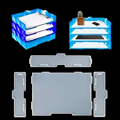 Abbildung von FineInno Briefablage Gießform,Letter Tray Resin Mold,Dokumentenablage Silikonform,Harz Form, DIY Epoxidharz Formen für Schreibtisch Datei Organizer