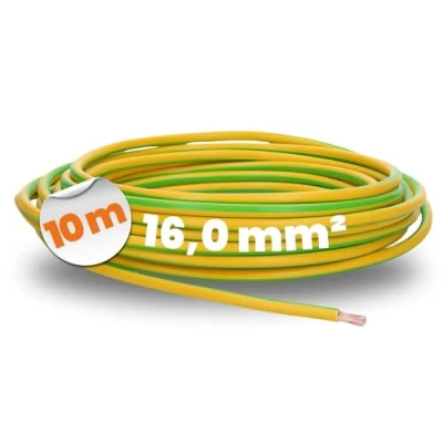 Abbildung von 10 Meter Lapp 4520006 H07V K 16,0 mm² grün gelb I Erdungskabel Schutzleiter 16mm2 Verdrahtungsleitung Aderleitung flexibel PVC Einzelader Litze Verdrahtung