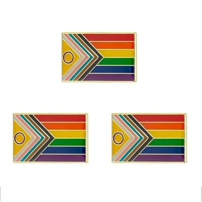 Abbildung von Pack 3 Intersex Progress Pride Pin Badge Revers LGBT Badges Rainbow Brosche