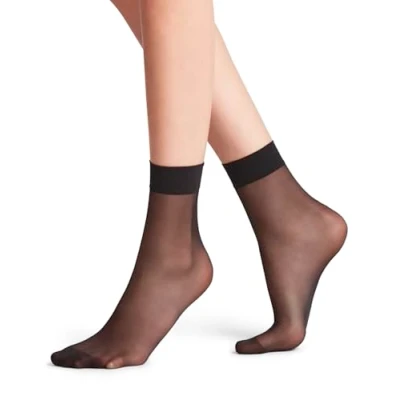 Abbildung von FALKE Damen Socken Seidenglatt 15 DEN W SO Transparent einfarbig 1 Paar, Schwarz (Black 3009), 35 38