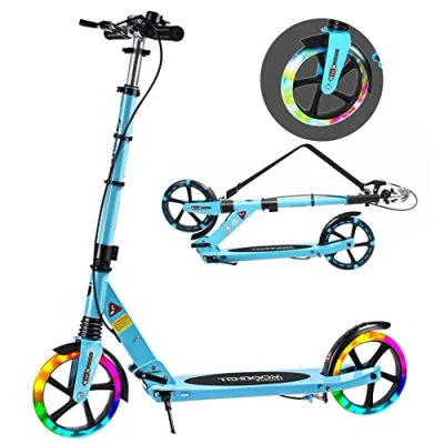 Abbildung von TENBOOM Roller Kinder 10 Jahre Erwachsene 2 Bremsen, Räder 200mm Aluminium Tretroller Cityroller Scooter Höheverstellbare