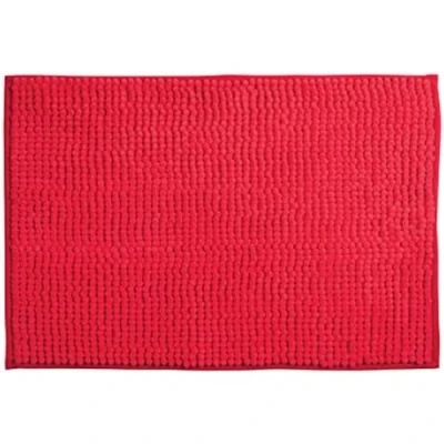 Abbildung von MSV Badteppich Badvorleger Duschvorleger Chenille Hochflor Badematte 40x60 cm Rot
