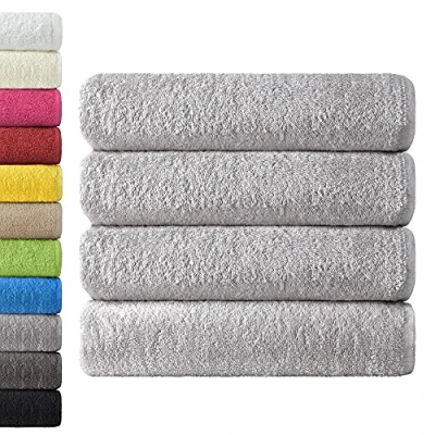 Abbildung von NatureMark 4er Pack Duschtücher, Größe 70x140cm, Silber Grau, 100% Baumwolle