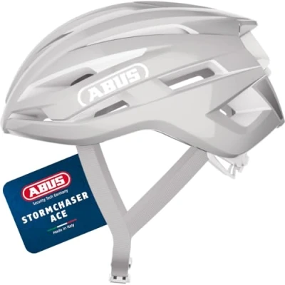 Abbildung von ABUS Rennradhelm StormChaser ACE Leichter Fahrradhelm für Radrennen, Gravelbike Touren und Cyclocross Damen Herren Größe M, Pure Grey