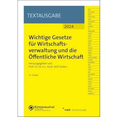 Abbildung von Wichtige Gesetze für Wirtschaftsverwaltung und die Öffentliche Wirtschaft (NWB Textausgabe)