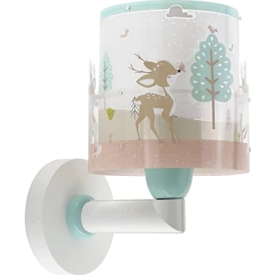 Abbildung von Dalber kinder Wandlampe kinderzimmer, Kinderlampe Wandleuchte Wolken Loving Deer Reh Tiere Rosa, Rose, 61279, E27