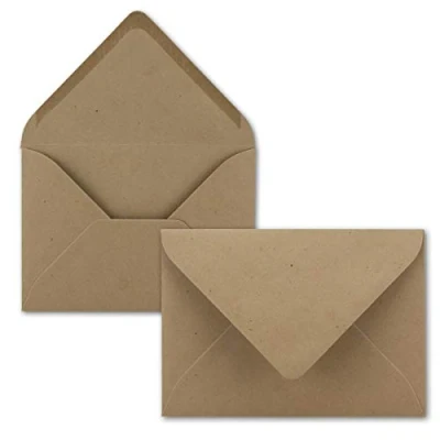 Abbildung von 25 Mini Brief Umschläge Sandbraun 5,2 x 7,6 cm Miniatur Kuverts mit Nassklebung für Blumen Grüße, Grußkarten, Anhänger &amp; Geld Geschenke FarbenFroh by GUSTAV NEUSER