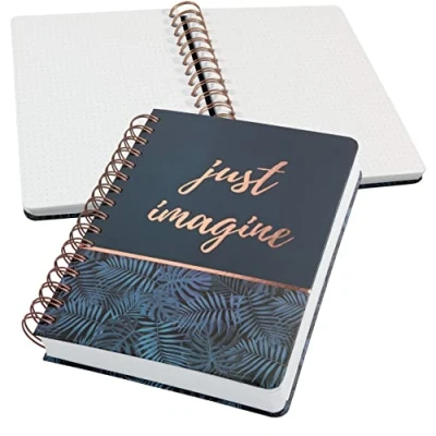 Abbildung von SIGEL JN603 Spiralblock Notizblock Bullet Journal Jolie, ca. A5, dot Lineatur, 240 Seiten, blau/schwarz, vegan, aus nachhaltigem Papier hergestellt