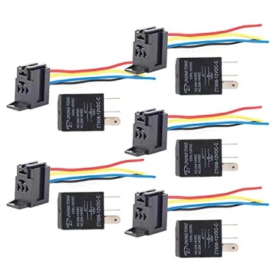 Abbildung von Mintice™ 5 X 12V 30A Polig KFZ Relais Schließer Auto Wechselrelais Leistungsrelais Buchse Stecker Motorrad Boot