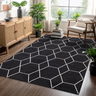 Abbildung von Sanat Teppich "Trellis" rechteckig 10 mm Höhe Kurzflor, skandi, boho, auch als Läufer und in rund