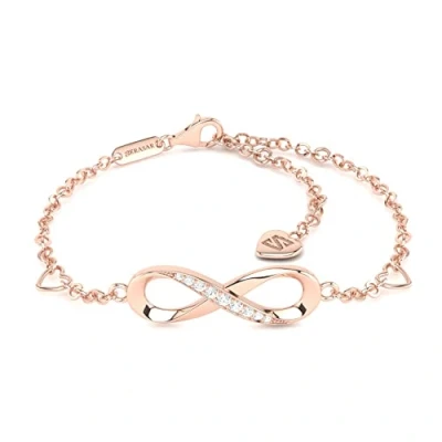 Abbildung von SERASAR Silber Armband Damen Schmuck 925 Sterling 18 Karat Rose Gold Kette Mädchenarmband Mädchen Armreif Geschenk Idee Valentinstag Jahrestag Geburtstag Geschenke für Frauen