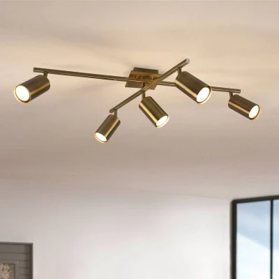 Abbildung von Trio Leuchten Deckenleuchte Marley 612400504, Metall Altmessing, exklusiv Leuchtmittel 5x GU10