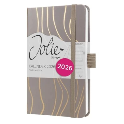 Abbildung von SIGEL J6350 Wochenkalender 2026 ca. A6, Mocca Meringue, Hardcover, Gummiband, Stiftschlaufe, Einstecktasche, 174 Seiten, vegan, Buchkalender, Terminplaner Kalenderbuch Jolie
