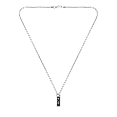 Abbildung von BOSS Kassy Emblem Halskette silvercoloured, Herren, Größe: One Size, Silver coloured