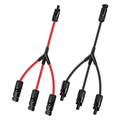 Abbildung von Solarpanel Stecker, Vegena Photovoltaik Steckverbinder Solar Y Stecker 3 Fach, Solarstecker Paar Männlich Weiblich Kabelstecker IP67, PV Kabel Anschlüsse Verlängerung Parallel
