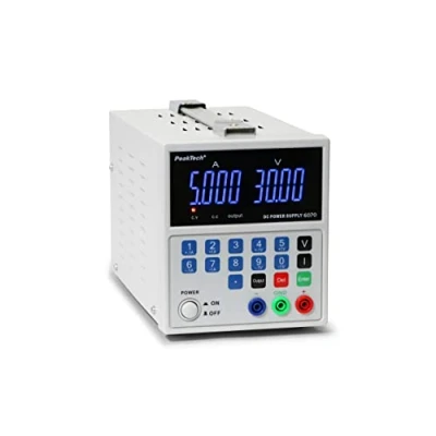 Abbildung von PeakTech 6070 Linear geregeltes Netzgerät, Labornetzteil 0 30V / 5A, Regelbar, Labornetzgerät DC mit USB &amp; 4 stelliger LED Anzeige, Strommessgerät, Überlast Kurzschlussfest, Passive Kühlung