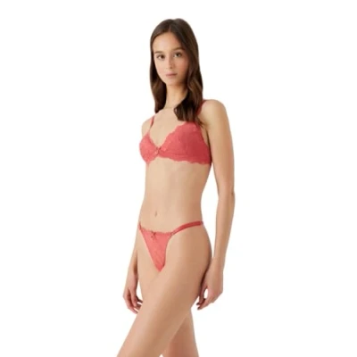 Abbildung von Emporio Armani Damen Women&#039;s Triangle Eternal Lace Padded Bra, Cinnamon, L EU