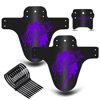 Abbildung von NICEDACK MTB Schutzbleche,Fahrrad Mudguard 2 Stücke Mud Guard Mountainbike Hinten und Vorne Schlamm schaber Spritzschutz (A Schutzbleche, A Violett)