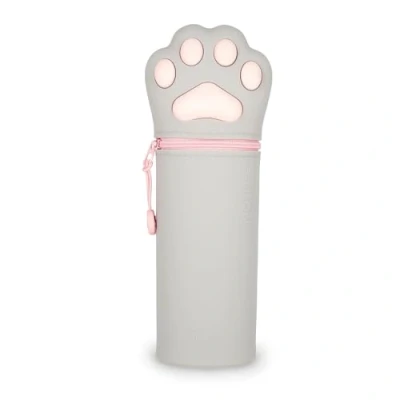 Abbildung von Legami Kawaii 2 in 1 Schulmäppchen aus weichem Silikon, Tischstifthalter, Reißverschluss, Buntstifte, Marker, H 18,5 cm