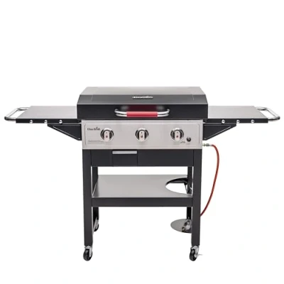 Abbildung von Char Broil Gasgrill Plancha Griddle 3400 Grillplatten Gasgrill, Abfluss &amp; Fettauffangschale, Elektronische Zündung, Deckel Ideal für draußen, Garten, Terrasse