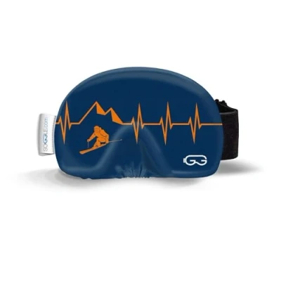 Abbildung von Soggle Skibrillen Schutz Überzug aus Mikrofaser (one Size), Farbe:Heartbeat Skier Blue/orange
