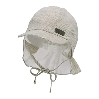 Abbildung von Sterntaler Baby Jungen Schirmmütze Schirmmützen Nackenschutz mit Ringel Baby, Mützen aus Baumwolle dunkelgrün, 47