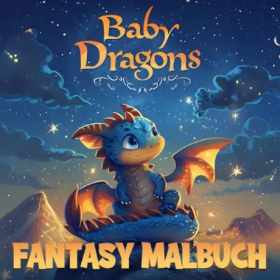 Abbildung von Baby Drachen Fantasy Malbuch: Süße Fantasiewesen mit 50 Vorlagen zum Ausmalen für Erwachsene &amp; Kinder