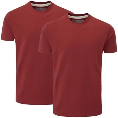 Abbildung von Charles Wilson 2er Packung T Shirts mit Rundhalsausschnitt (L, Red Berry (0824))