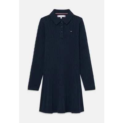 Abbildung von Tommy Hilfiger Cable Sweater Dress Strickkleid für Kinder, Größe: 176, Dark night navy