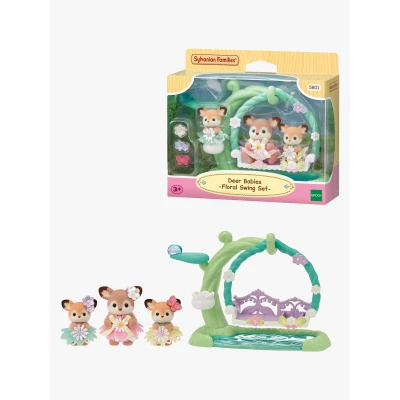 Abbildung von Sylvanian Families Babyreh Figuren mit Blumen Schaukel