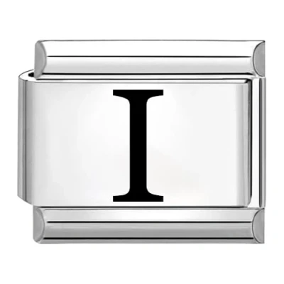 Abbildung von Quiges 9mm Laser geätzt Italian Style Modul Edelstahl Alphabet Buchstabe I für Italienische Armbänder