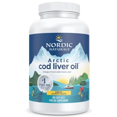 Abbildung von Nordic Naturals, Arctic Cod Liver Oil, 750mg Omega 3 aus Lebertran, mit EPA und DHA, Zitronengeschmack, 180 Weichkapseln, Laborgeprüft, Sojafrei, Glutenfrei, Ohne Gentechnik