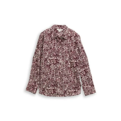 Abbildung von TOM Tailor MIT Muster Hemdbluse, Damen, Größe: 36, Dark red abstract dot design
