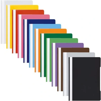 Abbildung von Conipa® 13 x Schnellhefter (Set) DIN A4 mit Beschriftungsfeld PP Kunststoff (Plastik) Hefter &amp; Mappe Schule Büro Heft Mappen Organisation (PVC frei) transparentes Deckblatt