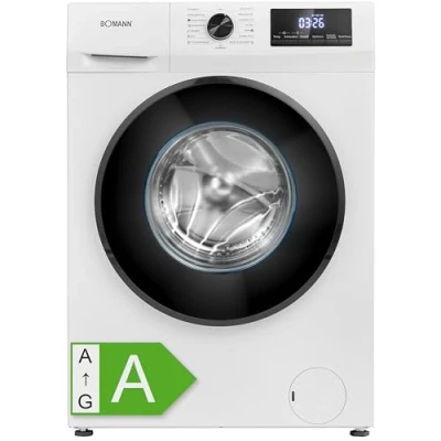 Abbildung von Bomann Waschmaschine 7kg max. 1400 U/min 10 Jahre Motor Garantie effizienter, leiser &amp; langlebiger Invertermotor 15 Programme Endzeitvorwahl Washing Machine WA 7175 titan schwarz