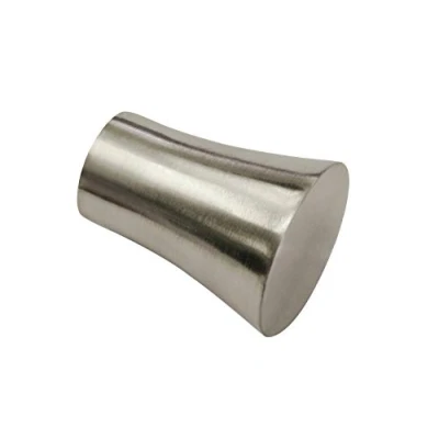 Abbildung von Gardinia Konus, 2 x Endstück, Metall, Edelstahl Optik, für Gardinentechnik Ø 19 mm