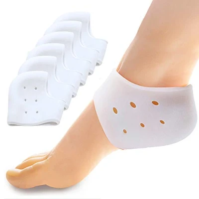 Abbildung von Sumiwish Fersenpolster, Ferstenschutz aus Gel, Fersenunterstützung bei Plantarfasziitis, Knochensporn, Fersensporn, Schmerzlinderung und rissige Fersen, 6 Stück