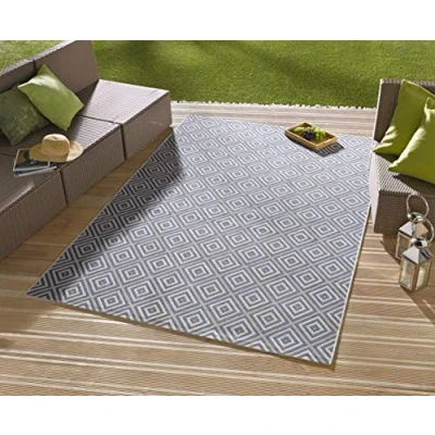 Abbildung von NORTHRUGS Teppich »Karo«, rechteckig, 8 mm Höhe, In &amp; Outdoor, Läufer, Wetterfest, Raute, Balkon, Garten, Flur