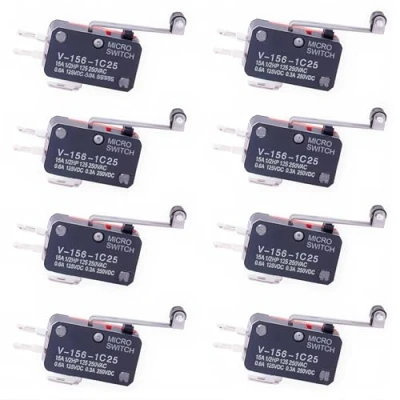Abbildung von CESFONJER 8 Stück V 1561 C25 Mikro Endschalter mit langem Scharnier, Rollladen Kippschalter SPDT für Arduino, verbreitet in Geraet, elektronische Geraete, Automaten