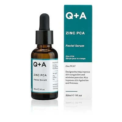 Abbildung von Q+A Zink PCA Gesichts Serum. Ein Serum, das Poren verfeinert und den Zellumsatz verbessert. 30 ml