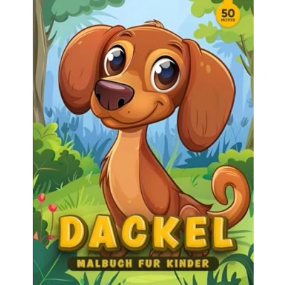 Abbildung von Dackel Malbuch für Kinder: 50 Niedliche Jungen &amp; Mädchen von 4 8 Jahren