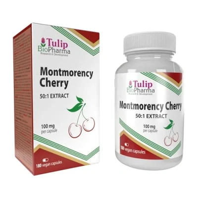 Abbildung von Montmorency Sauerkirschen 5.000mg Äquivalent (100mg von 50:1 Extrakt) 180 Vegane Kapsel, Laborgeprüft, Hochdosiert, Tart Cherry Kirschextrakt