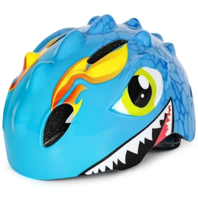 Abbildung von VICTGOAL Fahrradhelm Kinder zu Radsport Niedliche Cartoon 3D Gestaltet Kinderhelm für Fahrrad Skateboard Rollschuh Jungen und Mädchen Verstellbare Größe (S (50 54 cm), Blau)