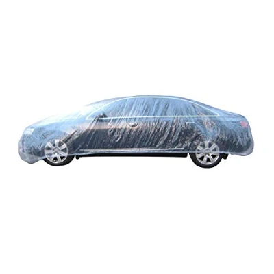 Abbildung von Mintice Klarer Kunststoff Einweg universelle Autoabdeckungen regen Staub Garage Abdeckung wasserdicht Zwischenlagerung Autoplanen 3.8m*6.6m